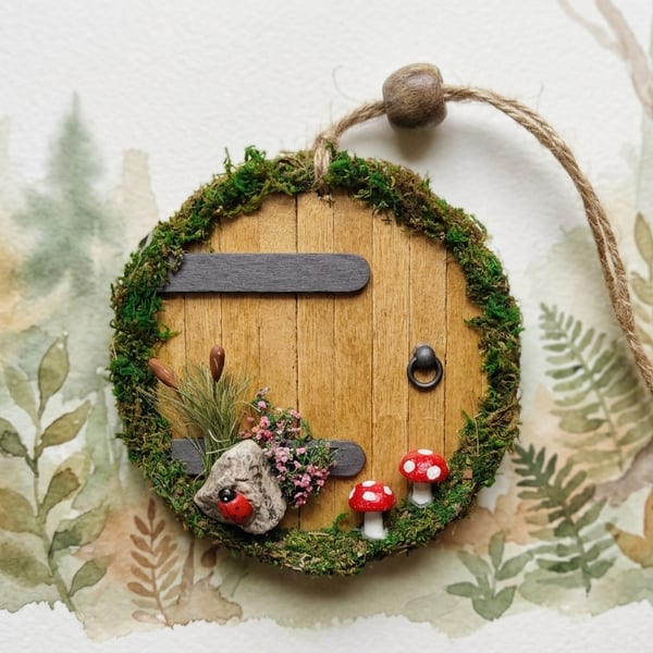 Handcrafted Shire folk Hobbit door hanger.