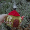 Country cottage tea cosy - hand embroidered - to fit a small tea for one teapot