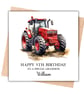 Red Tractor Happy Birthday Card