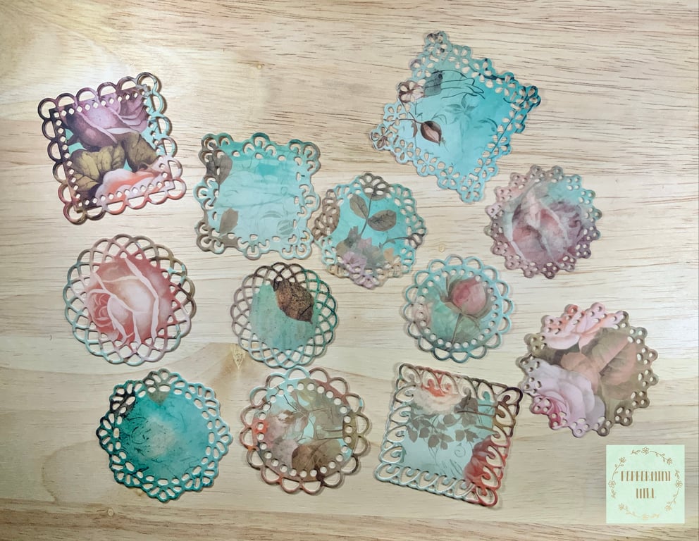 Die cut doilies for card making, scrapbooking, lacy vintage floral pattern