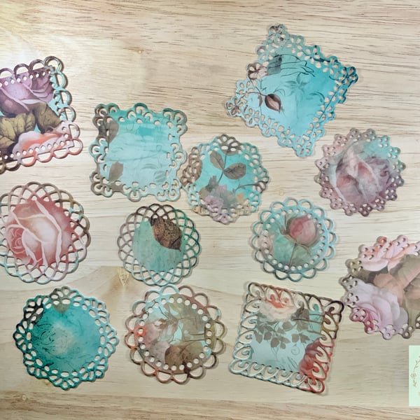 Die cut doilies for card making, scrapbooking, lacy vintage floral pattern