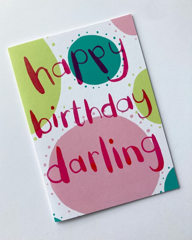 Happy Birthday Darling stylish birthday card by Jo Brown