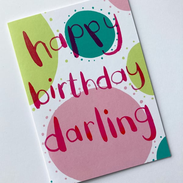 Happy Birthday Darling stylish birthday card by Jo Brown