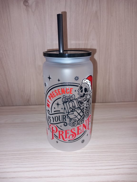 My Presence Is Your Present Skeleton Plastic Libbey Can Funny Gift Introvert