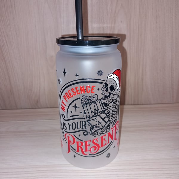My Presence Is Your Present Skeleton Plastic Libbey Can Funny Gift Introvert