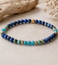 Genuine Lapis Lazuli, Apatite, African Turquoise bracelet