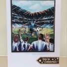Birthday card,  Football Crowd