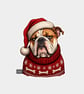 Unique Funny Christmas Sticker Xmas Decal For Adults - Grumpy English Bulldog - Image 1