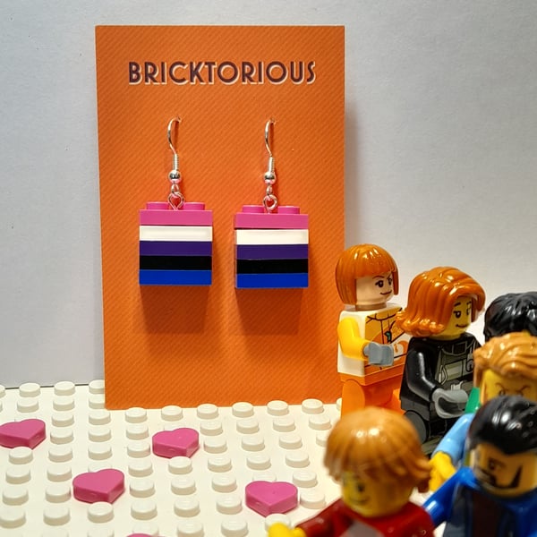Lego LGBT Genderfluid Earrings