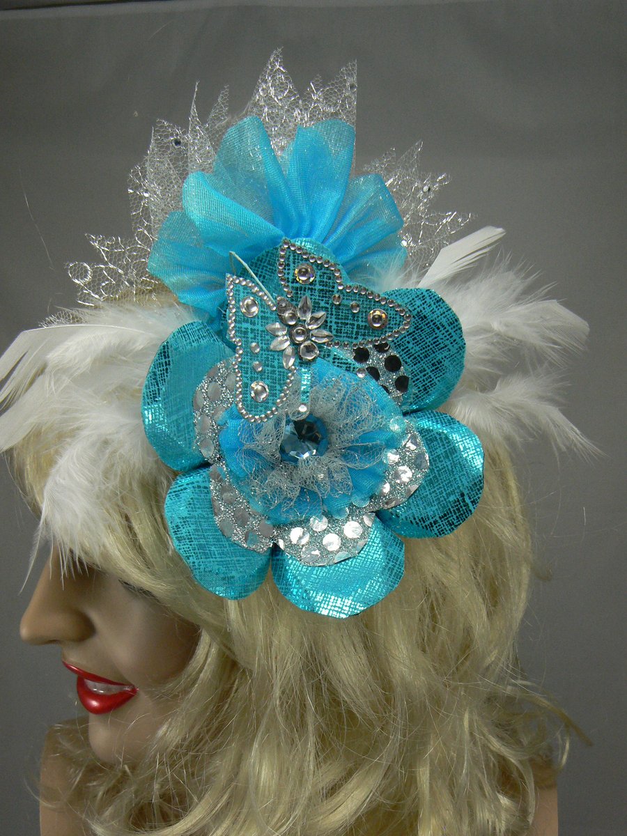 Fascinator (hovering butterfly) turquoise