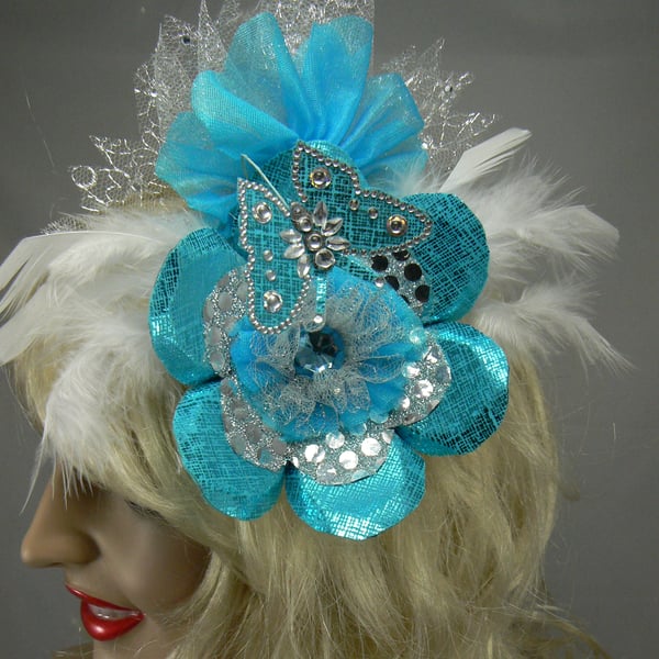 Fascinator (hovering butterfly) turquoise