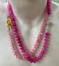 Pink cracked glass rondelle necklace  - Image 8