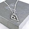 Sterling Silver Heart Pendant Necklace ''Go Pixie'   (FREE UK DELIVERY)