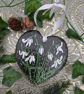 Snowdrop hand-painted Christmas slate heart decoration - Image 5