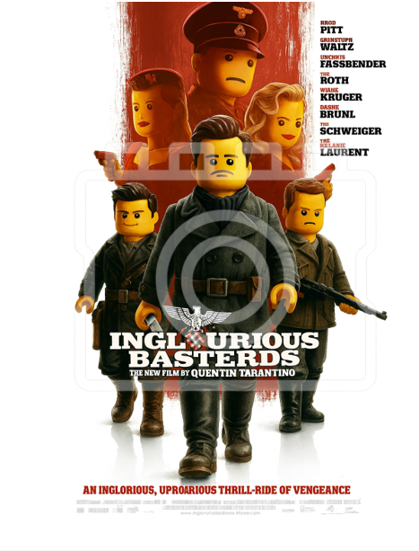 INGLORIOUS BASTERDS - LEGO-Inspired A4 Movie poster Print - Ready to Frame