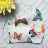 Butterfly Cotton Fabric Face Mask with Nose Wire & Pocket Adult Child Reusable