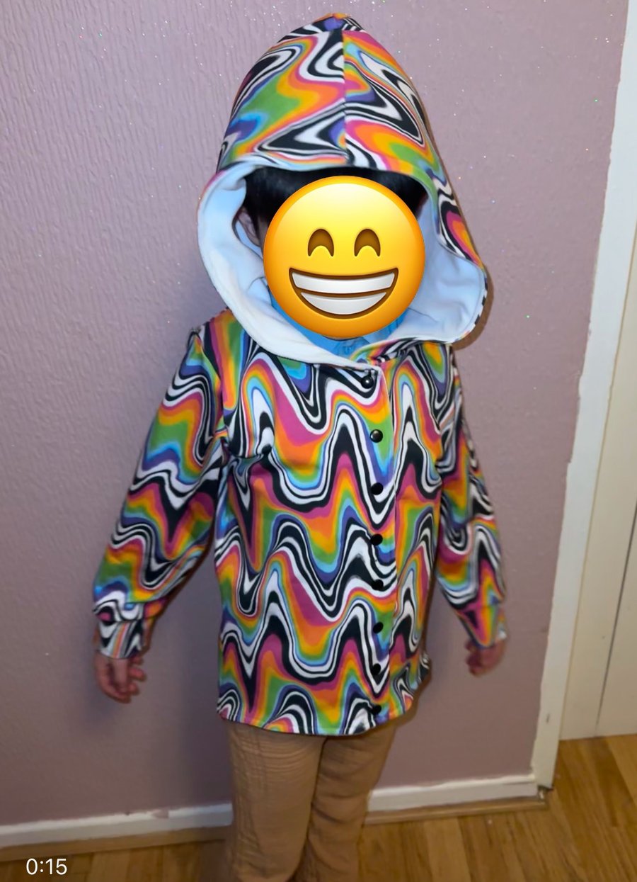 Children’s handmade rainbow waves jacket