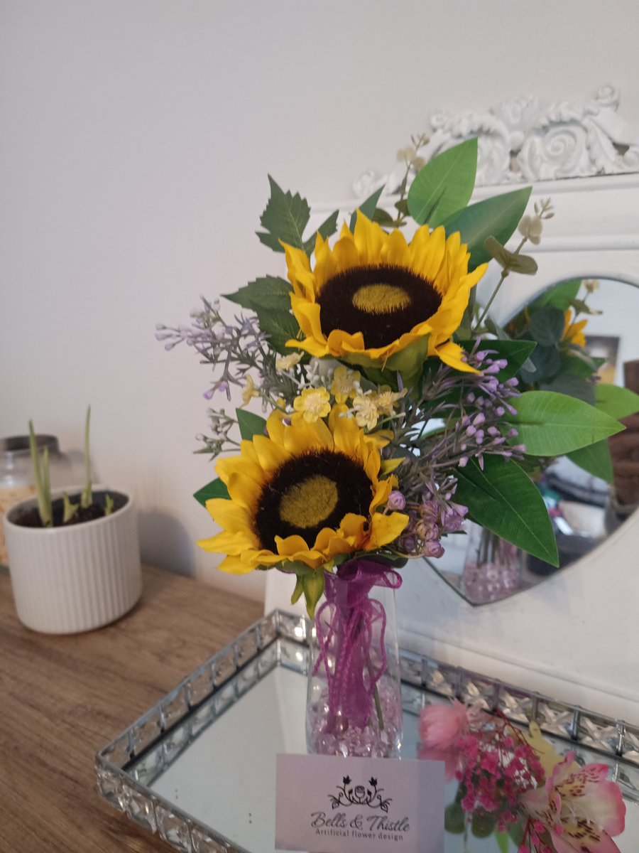 Bud vase Floral Arrangement- Sunflowers