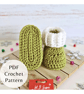 Ridged Cuff Crochet Baby Booties Pattern - US Terms - Image 3