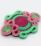 Soutache Brooch Choice Pink Green Gold Black Statement Handmade UK - Image 8