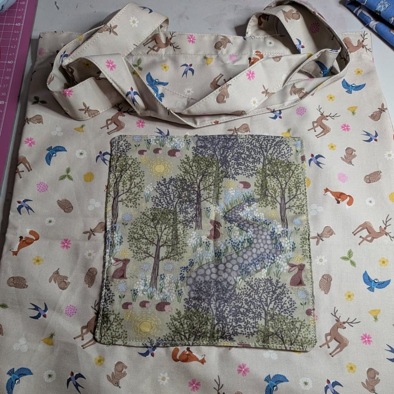 Woodland animal tote bag 