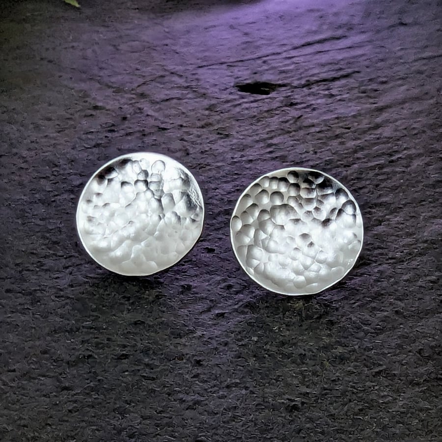  SILVER disc stud earrings, Handmade Urban Jewellery