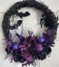 Elegant gothic-style Halloween wreath, handmade, approx. 40cm diameter