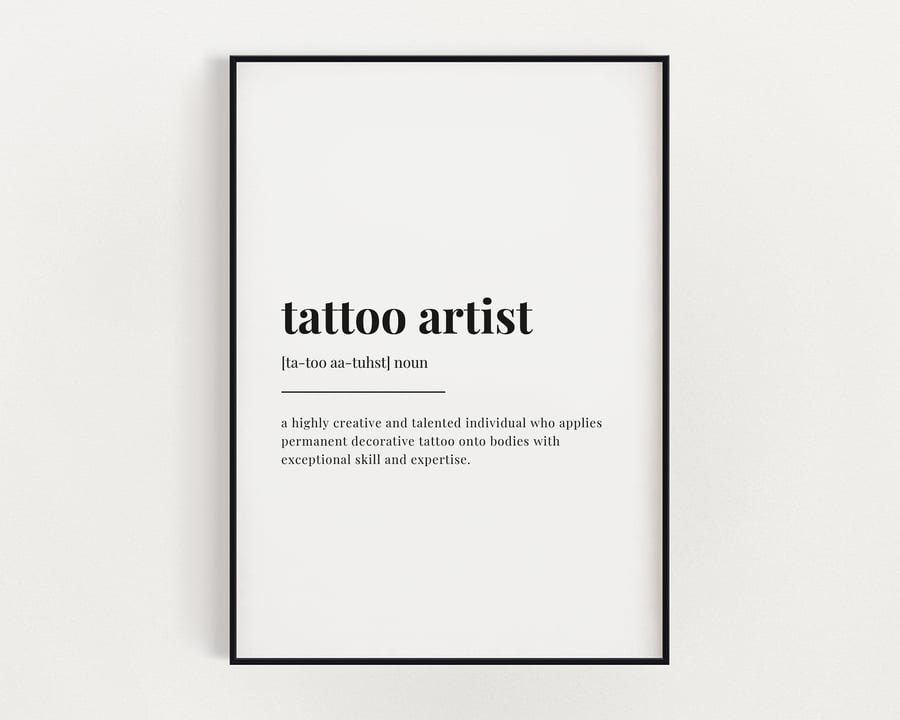 Tattoo Artist Definition Print