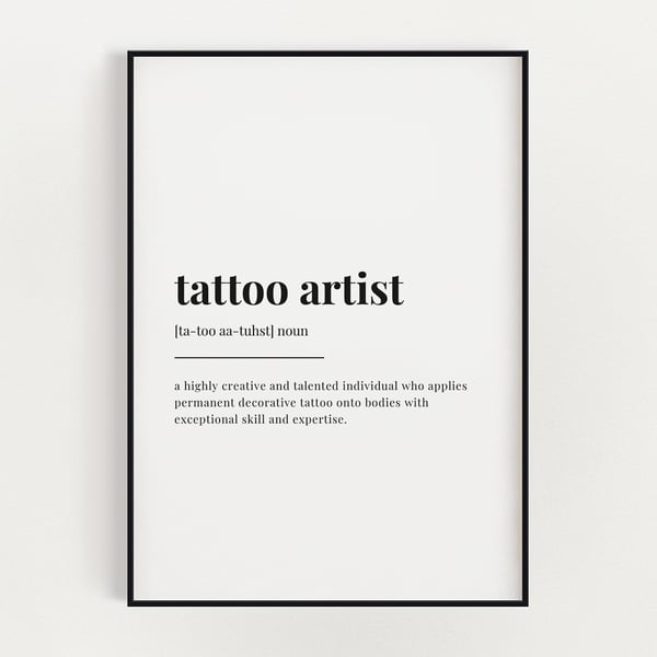 Tattoo Artist Definition Print