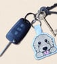 Kawaii Goldendoodle Keyring - Embroidered Cute Dog Bag Charm - Image 2