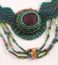  Beaded Necklace Green Cleopatra Style with Sea Glass. - Image 2