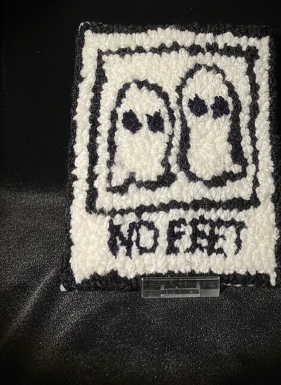 Beetlejuice Inspired No Feet Ghost Photo Punch Needle Halloween Decoration 