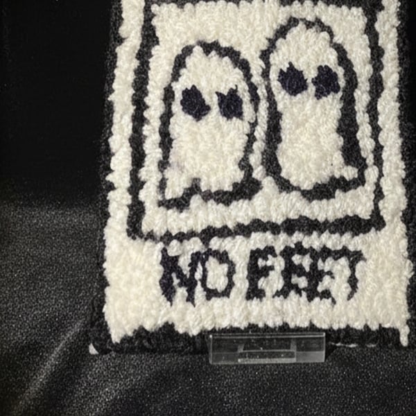 Beetlejuice Inspired No Feet Ghost Photo Punch Needle Halloween Decoration 