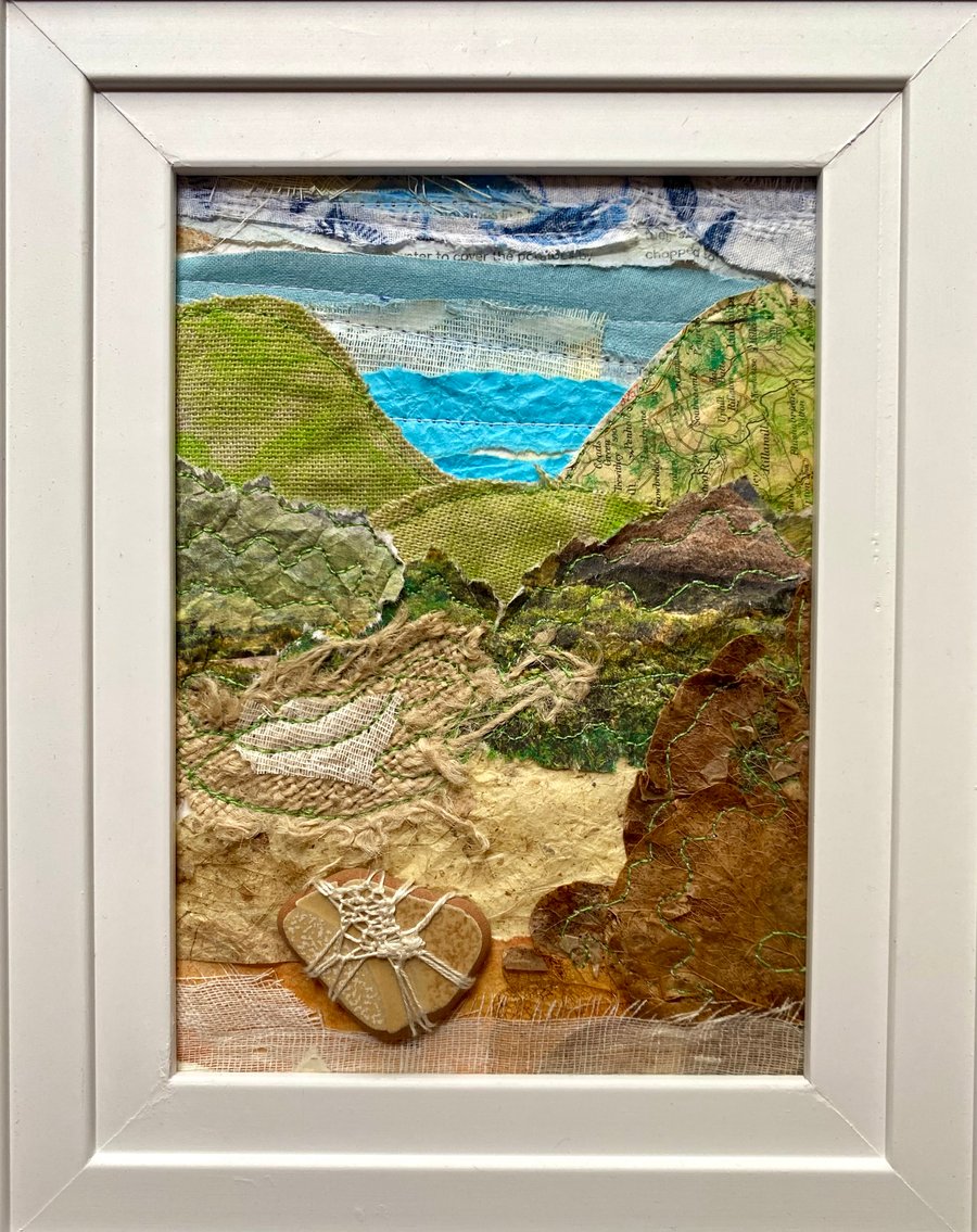 Looking for the path,  stitched landscape collage