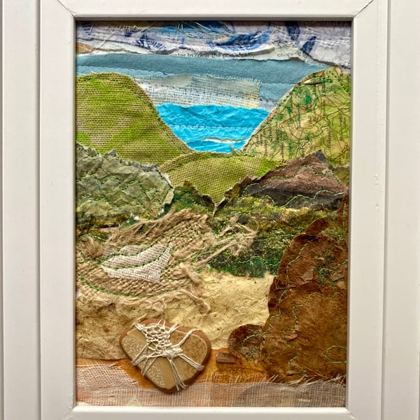 Looking for the path,  stitched landscape collage