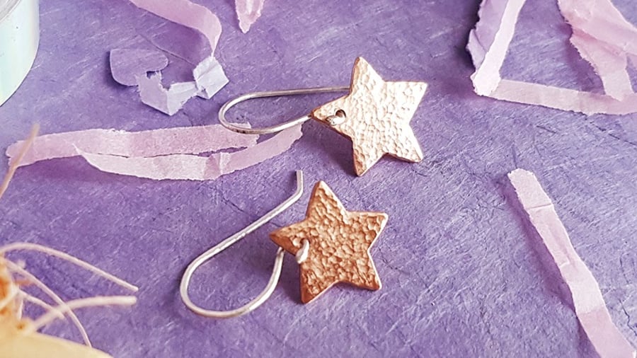 Copper Star Earrings