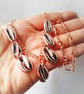 Rosegold Cowrie Shell & Rose Pink Crystal Chain Necklace 16 Inch - Image 3