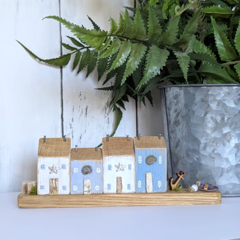 Handmade Tiny Coastal Cottage Row Home Decor