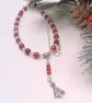 Pearl & Crystal Necklace and Earrings with Christmas Tree Charms, Christmas 2025 - Image 2