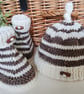 Designer Baby Merino Wool Booties & Hat Gift Set 0-3 months size