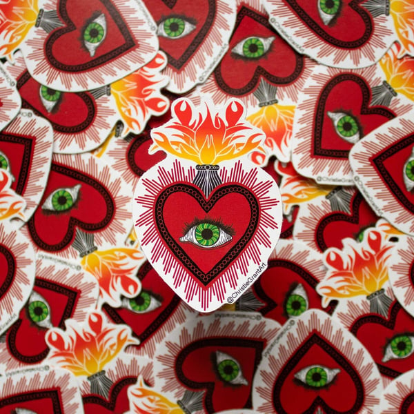 Sacred Heart- Eco-Friendly Stickers