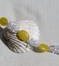 SALE Yellow Jade & Clear Quartz Gemstone Beaded Bracelet "Sunflower Mist"  - Image 4