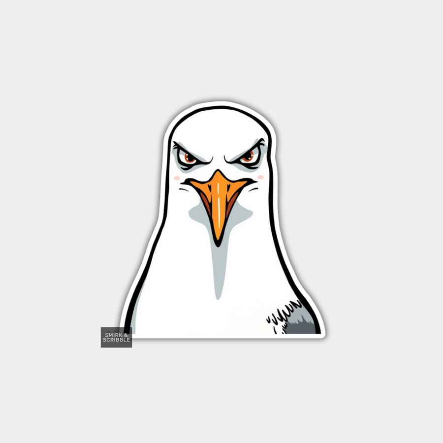 Funny Novelty Vinyl Sticker - Unimpressed Seagull