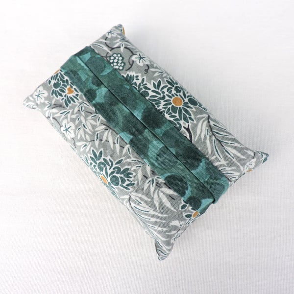 Pocket Tissue Holder and Tissues green, grey, white, yellow