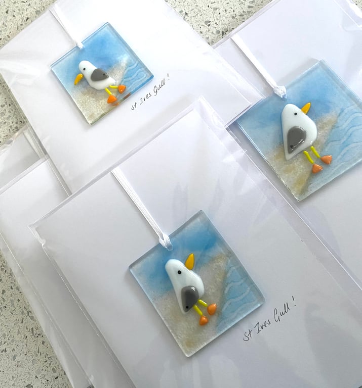 Fused glass keepsake card, a card and a gift in one 