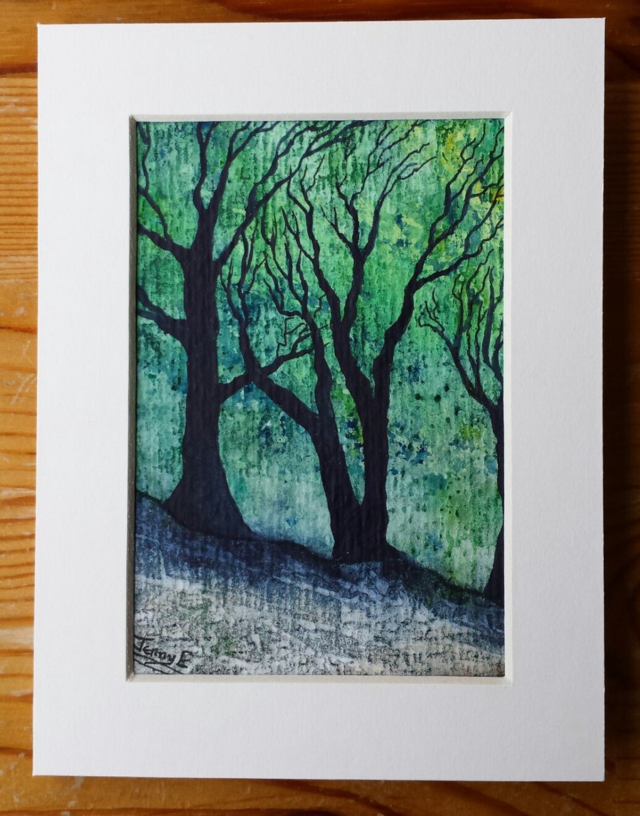 Woodland Peace, unique original art greeting card