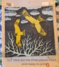 Red Kites original art linoprint handprinted A4 size - Image 9