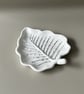 White Leaf Shaped Tray with Silver Leaf - Image 5