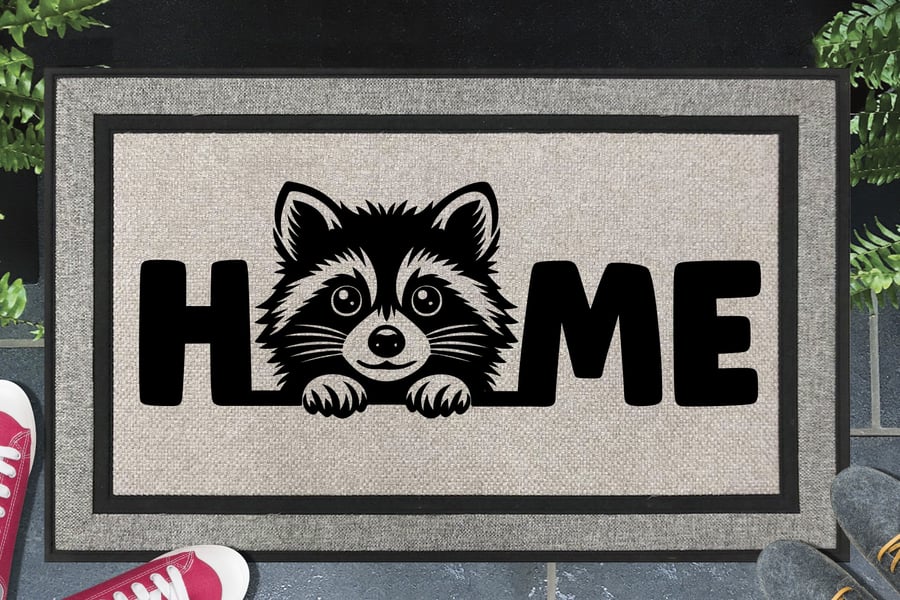 Raccoon Home Door Mat No.1 - Raccoon Welcome Mat - All Weather 