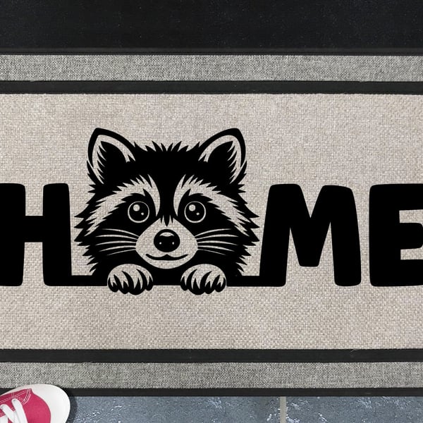 Raccoon Home Door Mat No.1 - Raccoon Welcome Mat - All Weather 